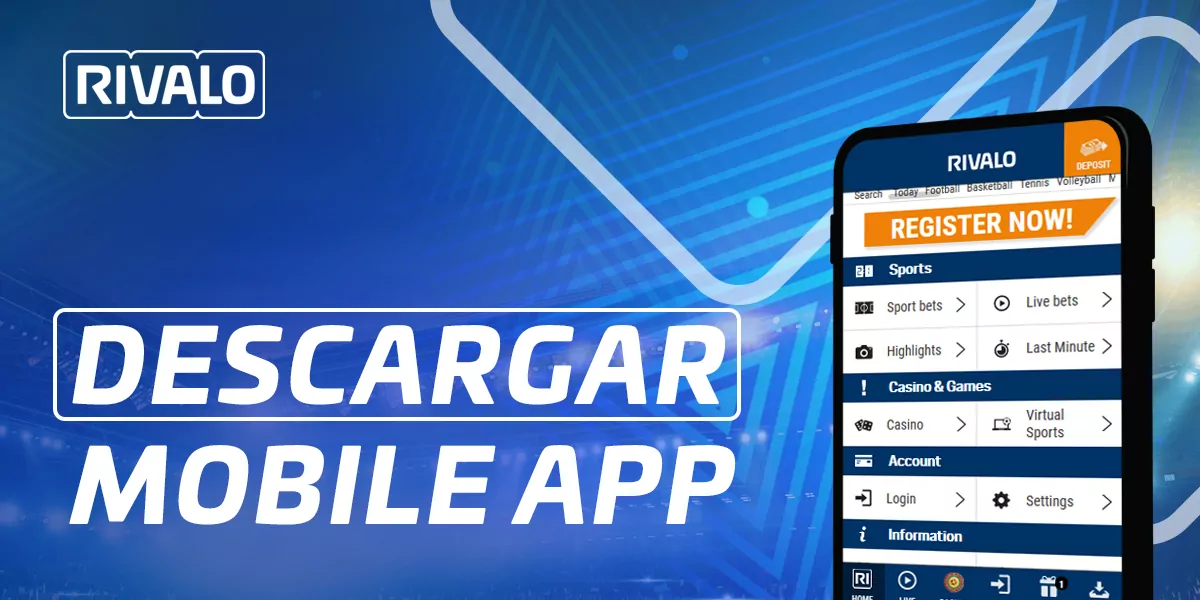 Instruções sobre como descarregar e instalar a aplicação Rivalo no seu telemóvel